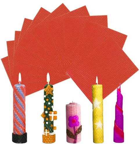 Editbar 20 Stück Bienenwachs Kerzen,20 * 15cm Bienenwachsplatten Für Kerzen,（Rot）Bienenwachskerzen,Naturprodukte,Machen Sie Ihre Eigenen Kerzen,Zur Kerzenherstellung,Basteln,Weihnachtskerzen