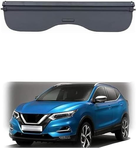 DdaiXQ Auto Einziehbare Hintere Kofferraum Hutablage Für Nissan Qashqai J10 2015 2016 2017, Kofferraum Ablagen Schutz Abdeckung Cargo Cover Gepäckrollo