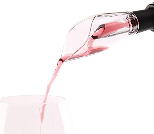 ELMWAY Wine Accessory – Wine Aerator Pourer – Simple, Elegant & Effective – Instant Aeration, Smooth Pouring – Fits Most Bottles, Easy to Clean – Black