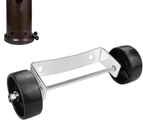 Lunaobrik Terrassenheizer-Radsatz,Heizungsräder-Zubehör | Bewegliche Ersatzteile Radsatz aus Edelstahl | Silberne Halterung, stabiles Terrassenzubehör, Heizrolle für den Garten