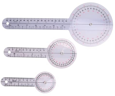 Cpolebev 3-Teiliges Goniometer 6/8/12 Therapie Messer Werkzeug Messen Lineal 360 Grad Universell