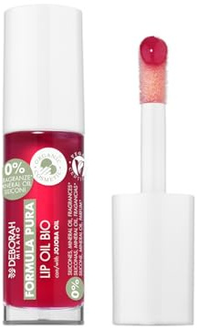 Deborah Milano - Lip Oil Biologico Formula Pura, N.03 Cherry Red, Olio per Labbra Biologico, Idrata, Nutre e Protegge le Labbra, con Olio di Jojoba, Olio di Mandorla e Olio di Argan, 6ml