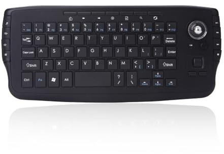 Rtxbvg Mini clavier ergonomique sans fil pour jeux 2,4 G avec 15 touches multimédia et trackball