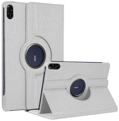 360° Rotating Case for Honor Pad X9 11.5 (2023) - Premium Leather Cover with Auto Sleep/Wake and Stand Function(White)