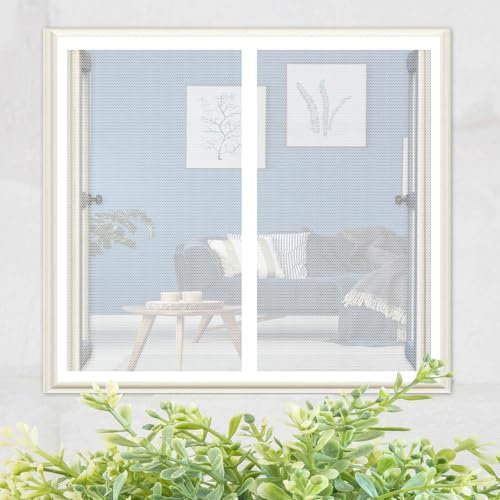 Magnet Fliegengitter Tür, Fliegengitter Balkontür 65 x 210 cm Magnetvorhang Insektenschutz Ohne Bohren Insektenschutz Balkon Tür für Schiebetür Terrassentür, Weiß