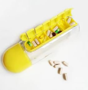 Boîte à médicaments 2 en 1, 7 piluliers + bouteille d'eau en plastique de sport de 600ml, combine boîtes à pilules quotidiennes et bouteille d'eau