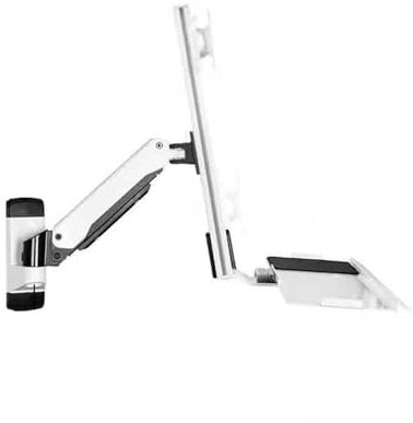Home Wall Mount Monitor Bracket Single Arm with Tray Single Screen for 15-27 Inch Screen adjustable