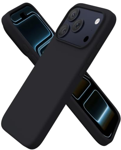 ORNARTO für iPhone 17 Pro Hülle aus Silikon 6,3 Zoll - Schwarz | Premium Flüssigsilikon, dünne Handyhülle, weich und griffig, tolle Haptik, stoß- und kratzfest, große Farbauswahl