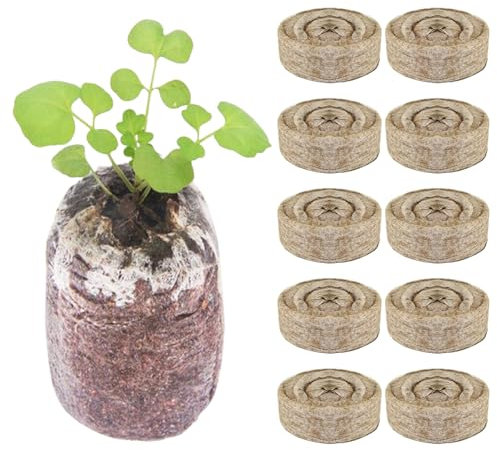 Dischi Per Germinazione Piante - 10 Pezzi Blocco Di Terriccio Per Semenziali Compresso Con Torba - Blocco Terriccio Coltivazione con Nutrienti Accessori Giardinaggio per Orto Fiori