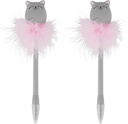 LEGAMI - Kugelschreiber mit leuchtendem Katze, Writing is Magic, blaue Tinte, LED-Schreibstift für Kinder und Erwachsene, 0,7 mm Spitze, Kitty-Thema (Packung mit 2)