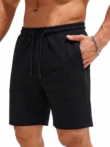 COMEOR Shorts Herren - Baumwolle Kurze Hosen, Sporthose Kurz Männer Bermuda Jogginghose, Laufshorts Sommer Trainingshose