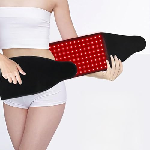SkyFace Red Light Therapy Belt, Vibrationen Massage Rotlicht Therapie Gürtel, 660nm & 850nm Infrarotlampe Rotlichtlampe Therapie Gürtel mit Zeitschaltuhr, Zur Linderung Entzündungen, Rückenschmerzen