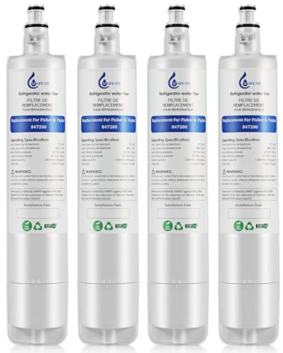 MMFILTER 847200 Wasserfilter-Ersatz für Fisher & Paykel 847200, kompatibel mit Fisher & Paykel Kühlschrank, Modellnummer E522, E422, E402, 4 Stück
