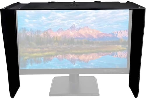 UIHECTA Desktop Computer Sunshade, Portable Video Monitor Hood Sunshade Sunhood, PC Screen Hood, Privacy Protection, 41-69cm Adjustable, for Office, Play Games,Black