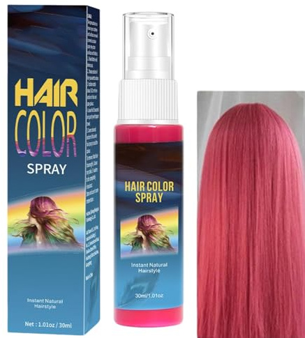 Spray Pour Cheveux,Spray De Couleur Temporaire,Sprays Cheveux Violet,Coloration Rapide,Colorant Capillaire Lavable à Usage Unique Pour Fête Costumée Cosplay Halloween,Coloration Rapide (Rose)