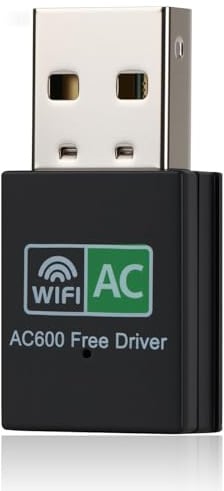 600Mbps Wifi Dongle for PC, USB WiFi Bluetooth Adapter with Bluetooth 5.0 Dual Band 2.4G/5G Wireless Adapter for Laptop/Desktop, USB Receiver Compatible with Windows 10 8.1 MacOs