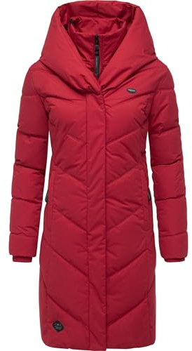 Ragwear Damen Winter-Steppmantel Natalka wasserdicht mit großer Kapuze | Länge: oberschenkellang | Wärmegrad 3 von 3 – warm gefüttert | lang geschnitten | große gefütterte Kapuze