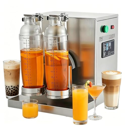 Máquina coctelera eléctrica comercial de té de burbujas de 120w, marco doble, temporizador ajustable de 0-120s, for Boba, cócteles, café, jugo y vino