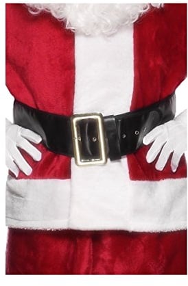Smiffys Weihnachtsmanngürtel, Schwarz, mit Goldschnalle, 145cm/57in