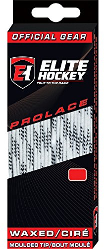 Elite Hockey Prolace Schnürsenkel für Hockeyschlittschuhe, gewachst, 244 cm, Weiß