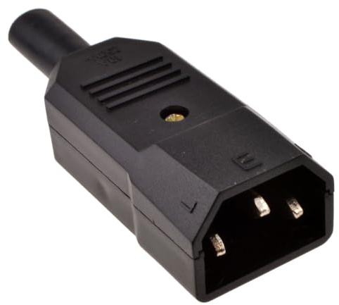 kenable Rewirable IEC Shrouded 3 Pin C14 AC 250V 5A Plug for 0.75mm2 Cable