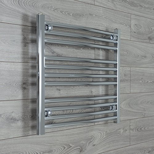 HEATED CHROME TOWEL RAIL RADIATOR WARMER 700x600 Curved