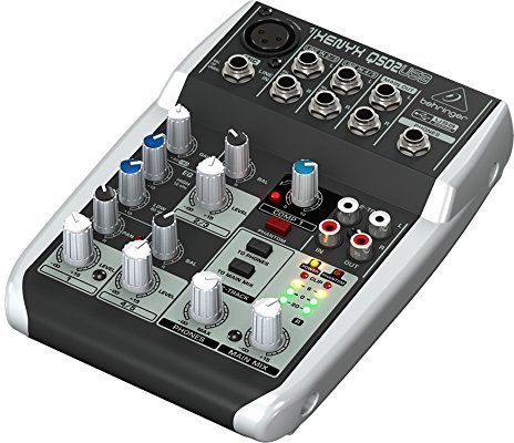 Behringer Q502 USB mixer passivo interfaccia audio per karaoke, live, home recording, studio project