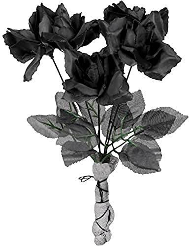 Boland 74544 - Rosenstrauß, Dekorationen, Circa 28 cm, schwarz