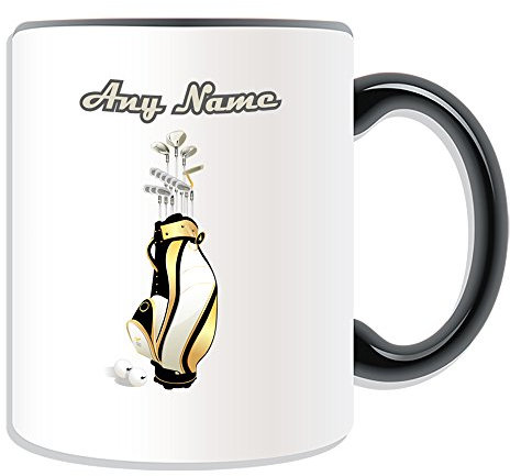 Personalised Gift - Golf Mug (Sport Design Theme, Colour Options) - Any Name/Message on Your Unique Mug - Club R&A USGA