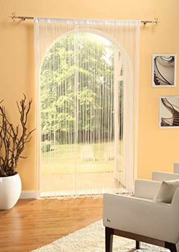 Fadenvorhang Fadengardine Raumteiler Tür Vorhang Gardine Schal Faden Türvorhang Fadengardine SILBER 90x240 cm *NEU*