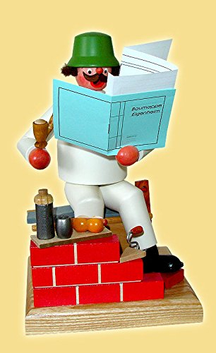 Rudolphs Schatzkiste Räuchermann Maurer mit Bauplan Höhe= 20cm NEU Rauchen Rauchfigur Rauchmann Räucherfigur Räucherkerze Smoker Kerze Figur Mann Holz Seiffen Erzgebirge Holz Schnee Dekoration