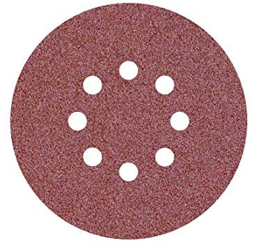 MioTools Fox Klett-Schleifscheiben, 150 mm, 8-Loch, f. Exzenterschleifer, Normalkorund (50 Stk.) K80