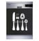 Sticker Cuisine Lave Vaisselle Couverts 60x60cm SLV1148 (Fond Blanc)