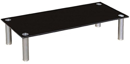 Euro Tische TV-Board TV-Rack Glas in 3 verschiedenen Größen & Farben - perfekt geeignet als Fernsehtisch oder Bildschirmständer, Schwarz-Glas - 100cm