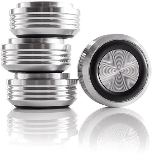Hifi Lab Aluminium Füße massiv 30x14 Audio Absorber Geräte-Füße Alu Silber 4X