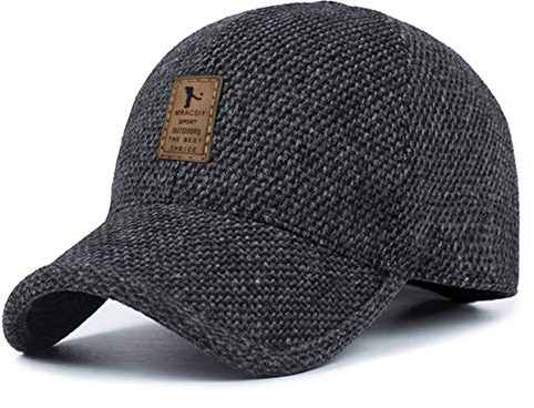 MRACSIY Unisex Winterkappen Baseball Kappe 56-60cm (Schwarz 01)