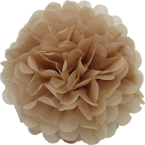 Creativery 10 Papier Pompons 25cm Set (Taupe 823) // Pompoms Bommel Kugel Seidenpapier Pom Pom Deko Hängedeko Raumdeko Blumen