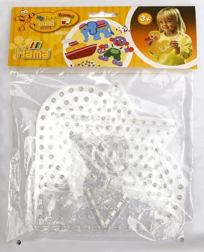Hama MAXI Perlen Stiftplatte 8206 Herz und 8222 Stern