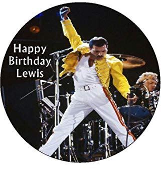 7.5 Freddie Queen Personalised Pre-Cut Icing Disc Edible Cake Topper