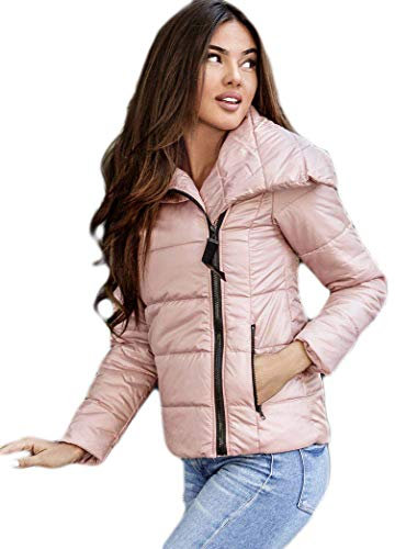 Selente #Fashionista Giubbotto leggero donna corto per la mezza stagione, Mod. 4 rosa, 3XL