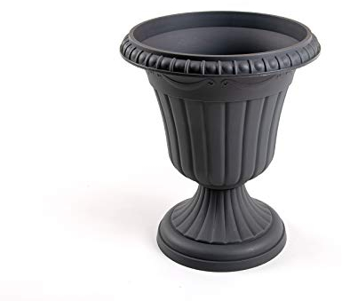 Formplastic Pflanzpokal Amphore dekorative Pflanzgefäß Schale Vase anthrazit grau H 56 cm Blumentopf Milano…