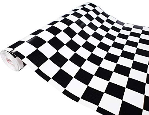 DecoMeister Klebefolien Möbel 45x100 cm | Selbstklebende Möbelfolie dekorativ und wasserfest | Klebefolie nach Maß für Möbelfronten, Schubladen, Küche, Bad und DIY-Projekte | Weiß/Schwarz