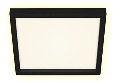 BRILONER - LED Deckenlampe mit Aufsatzrahmen, indirektes Licht, warmweiße Lichtfarbe, LED Lampe, Deckenleuchte, Wohnzimmerlampe, Schlafzimmerlampe, Küchenlampe, 29,6x29,6x4,3 cm, Schwarz