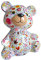 Spardose Bär hellblau mit Blumen Pomme Pidou Sparbüchse Teddy Sparschwein Geldgeschenk Geschenk