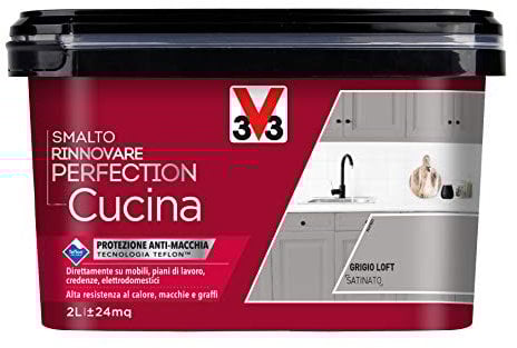 V33 SMALTO RINNOVARE PERFECTION CUCINA Grigio Loft Satinato 2 L
