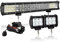AUXTINGS 20 Zoll 510W Quad-Reihe LED-Arbeitslicht-Bar-Spot-Flut-Strahl mit Kabelbaum-Kit, 4 Zoll 18W Spot Arbeitslicht für LKW Auto ATV SUV 4x4 JP Truck Bootstraktor, 12V 24V wasserdicht
