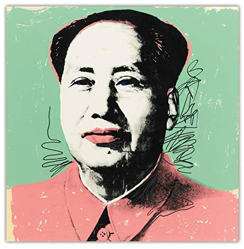 Andy Warhol Poster und Drucke-Andy Warhol Bilder - Leinwand Wandkunst Leinwandbilder-Abstrakte Gemälde druck auf Leinwand Kunstdruck-Wandbilder(Mao Zedong)80x80cm(32x32in)rahmenlos