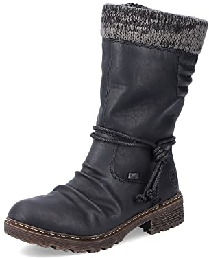 Rieker Damen Winterstiefel Z4755, Frauen Stiefel, wasserabweisend, riekerTEX,wasserdicht,Winterschuhe,uebergangsstiefel,schwarz (00),40 EU / 6.5 UK