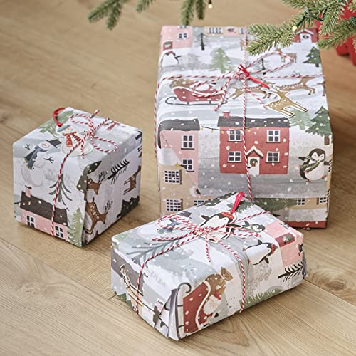 Ginger Ray Geschenkpapier mit weihnachtlicher Szene, 2 Bögen