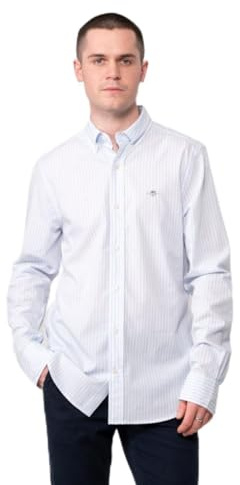 GANT Herren Slim Poplin Stripe Shirt Klassisches Hemd, Light Blue, L EU